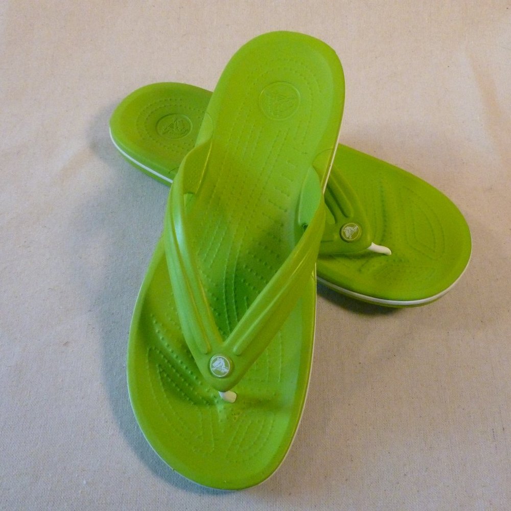 Crocbrand Flip Men's 11 Green Lime Punch Flip Flop